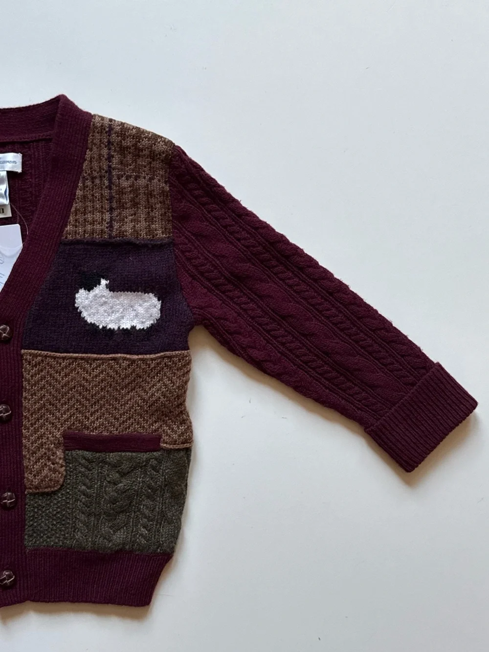 Ralph Lauren Baby Unisex Patchwork V-Neck Cardigan - Size 18-24M